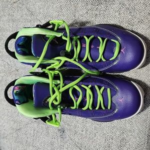 Women's Jordans Purple and Lime